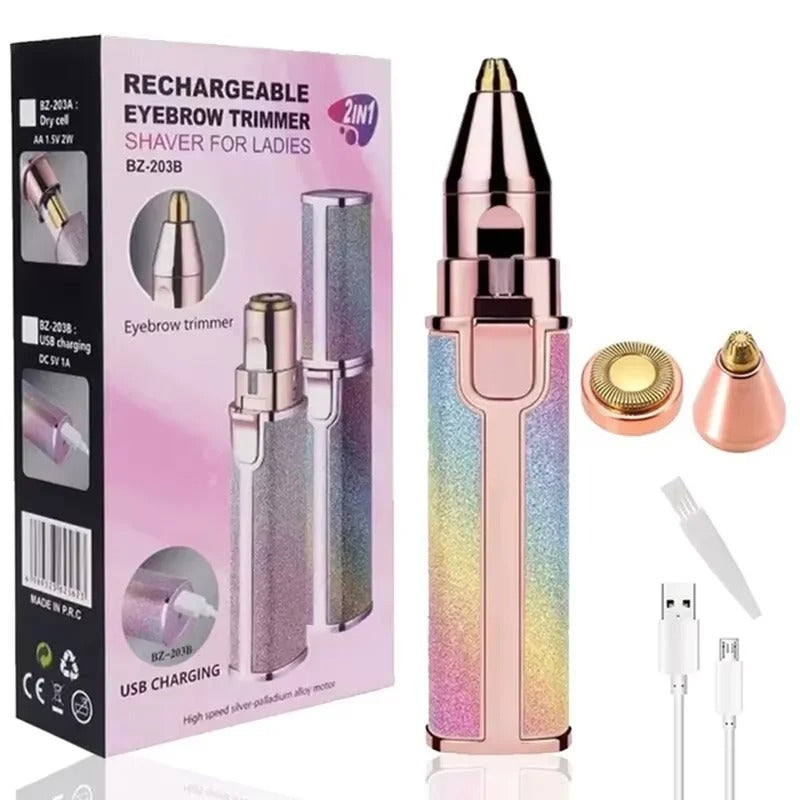 Eyebrow Trimmer 2 in 1 Rechargeable Eyebrow Trimmer